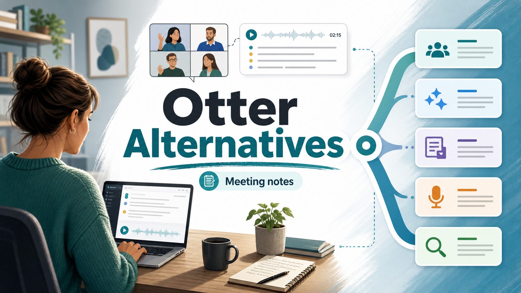 Otter Alternatives article thumbnail showing AI meeting notes and transcription choices