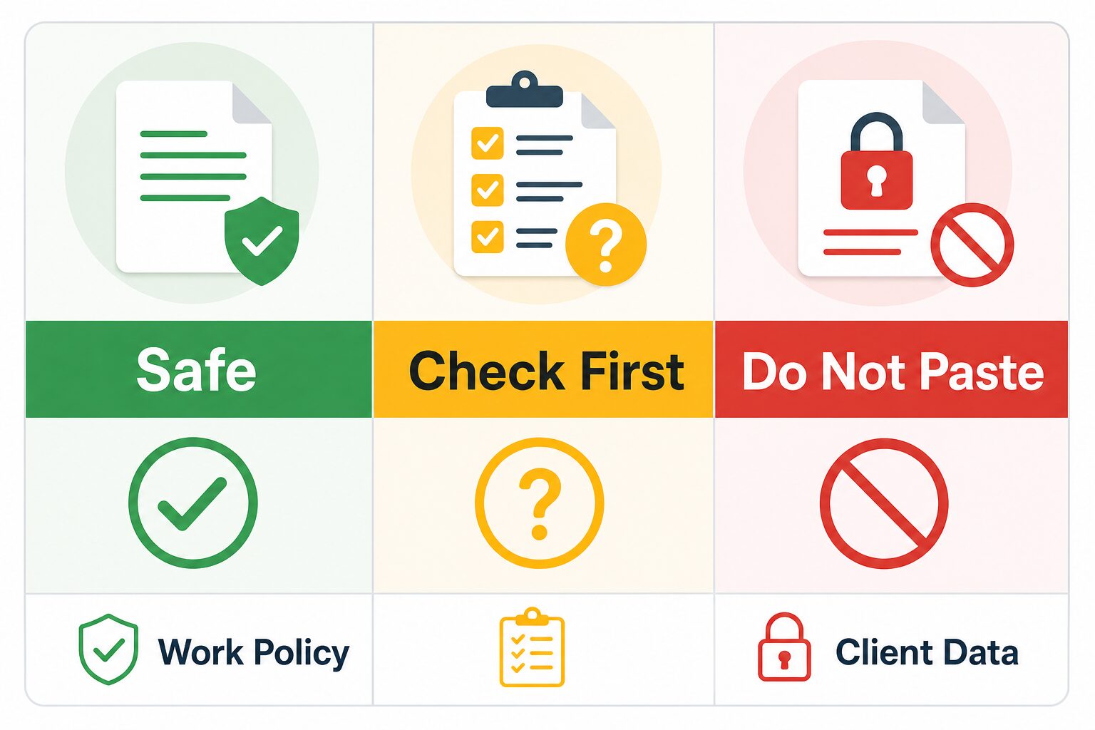 Privacy checklist for what to paste into an AI writing assistant