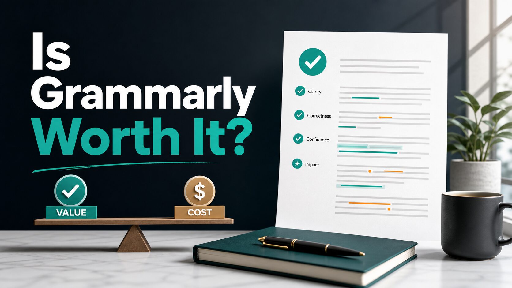 Thumbnail for a Grammarly worth it review for non-native English professionals
