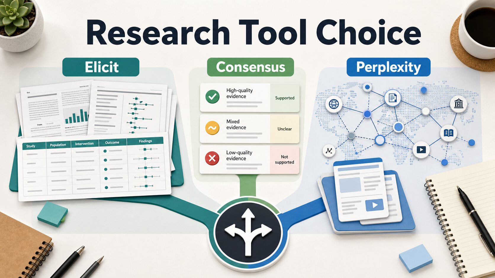 Elicit vs Consensus vs Perplexity research tool choice thumbnail