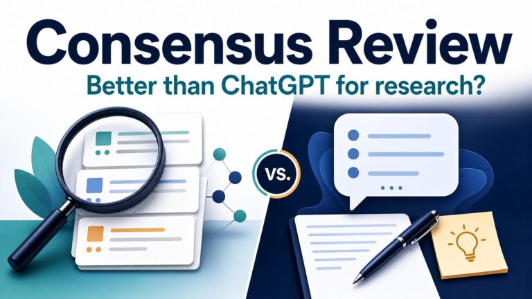 Consensus Review thumbnail comparing evidence search with general AI drafting