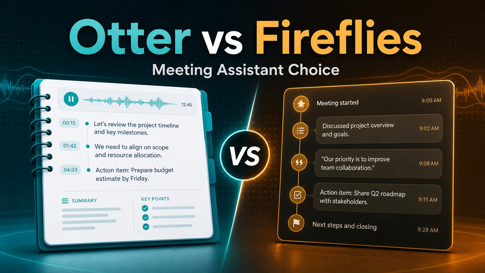 Otter vs Fireflies meeting assistant comparison thumbnail