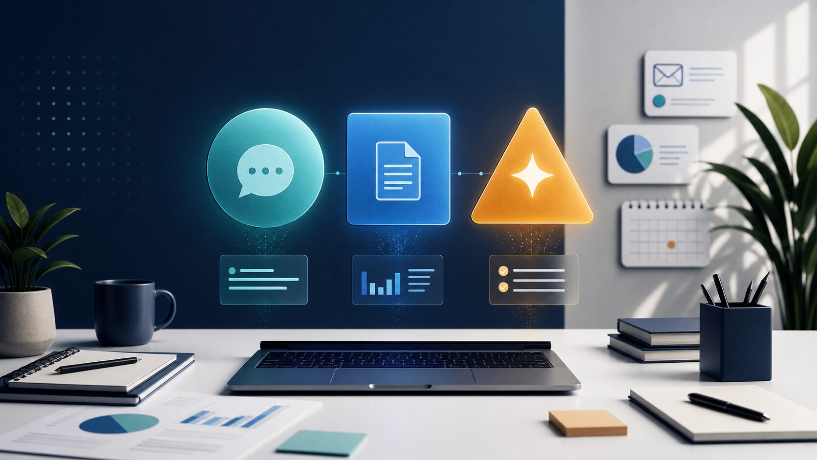 Abstract comparison of three AI assistants for workplace tasks