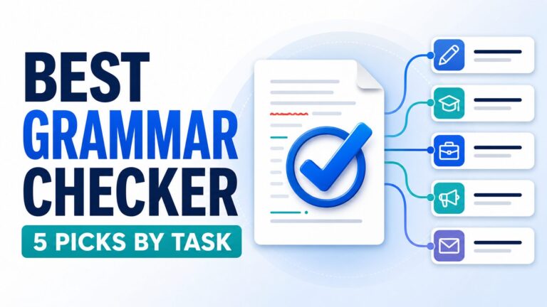 AI-generated featured image reading Best Grammar Checker, 5 Picks by Task.