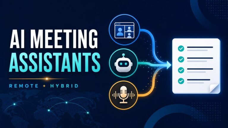 AI meeting assistants for remote and hybrid teams using video, bot, and device-audio capture paths