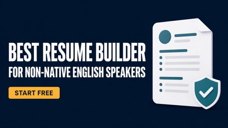 Resume document and verification shield for non-native English job seekers choosing a resume builder